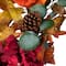 22" Orange & Burgundy Fall Harvest Artificial Floral & Pinecone Wreath